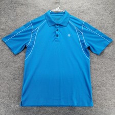 Ariat Tek Polo Shirt Mens Small Short Sleeve Blue
