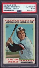 1978 Topps #4 Brooks Robinson Signed Card PSA/DNA Certified