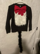 Dr. Seuss - Athletic Cat In The Hat - Black Sweatshirt With Tail Sz Kids 10-12