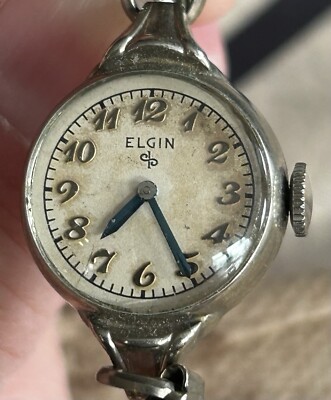 Vintage Elgin 10K Ladies Watch w Orig Stretch Band Very Nice,  Working