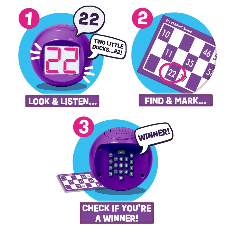 ELECTRONIC BINGO CALLER MACHINE - Play bingo at home! by Ideal Age 8+ - Image 3 of 4