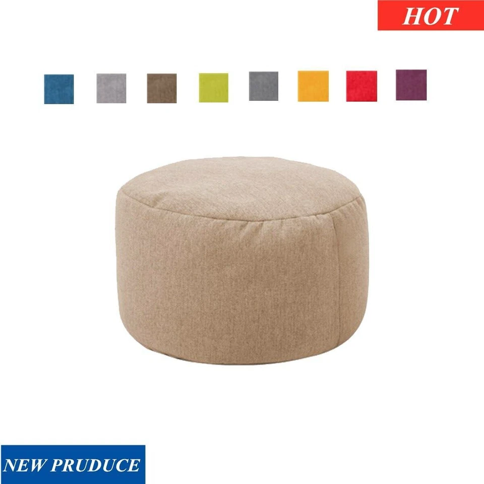 Bean Bag Cover Ottoman Footstool Stool Chair Cover Rest Pouffe Cotton Linen 1PC - Image 3 of 4
