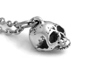 Small Skull Necklace, Handmade Anatomical Jewelry in Pewter