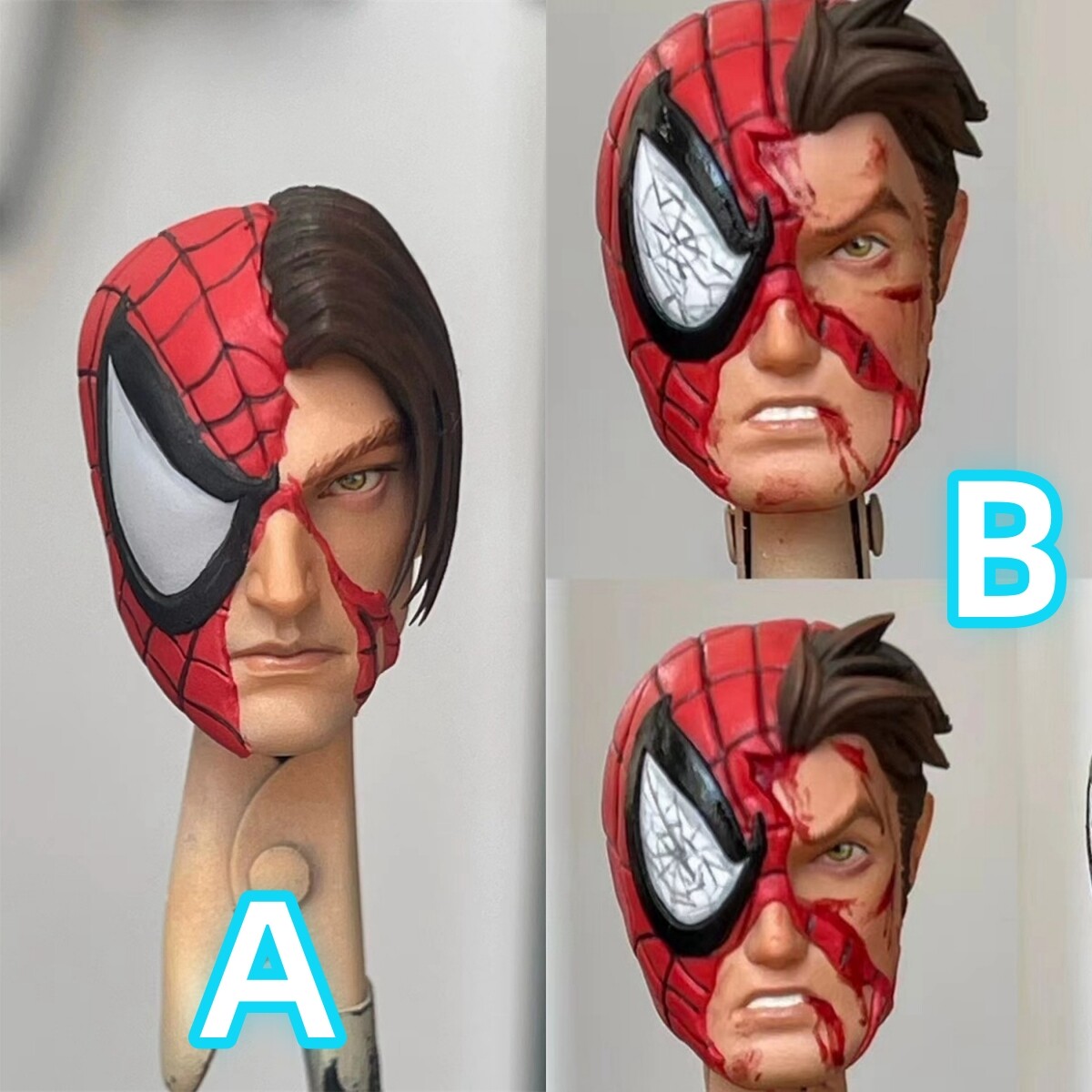 1/12 Painted Spider-man Battle Suit Head Sculpt Fit 6'' Mafex