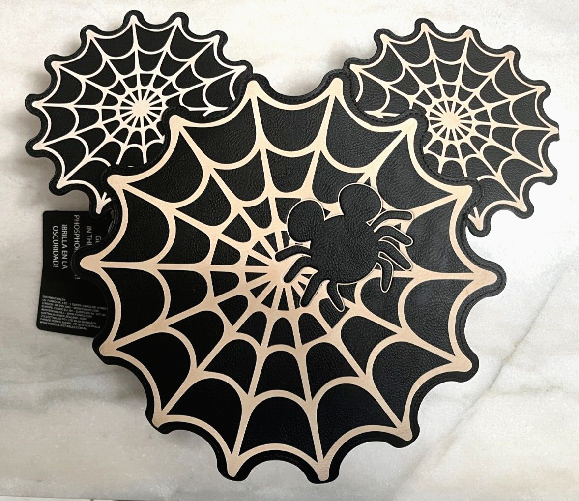 NWT Spiderweb Mickey Loungefly Loungefly Mickey Mouse Spiderweb Mickey GITD Crossbody Purse  main image 3