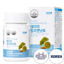 ATOMY Ginko and Natto Improves Blood Circulation Korea Nattokinase 60 Tablets