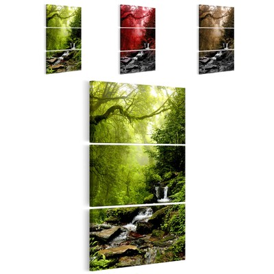 Dekoration Leinwand Bilder Wald Wassserfall Grun Akustikbild Wandbilder Xxl Wohnzimmer Mobel Wohnen privathospital Dk