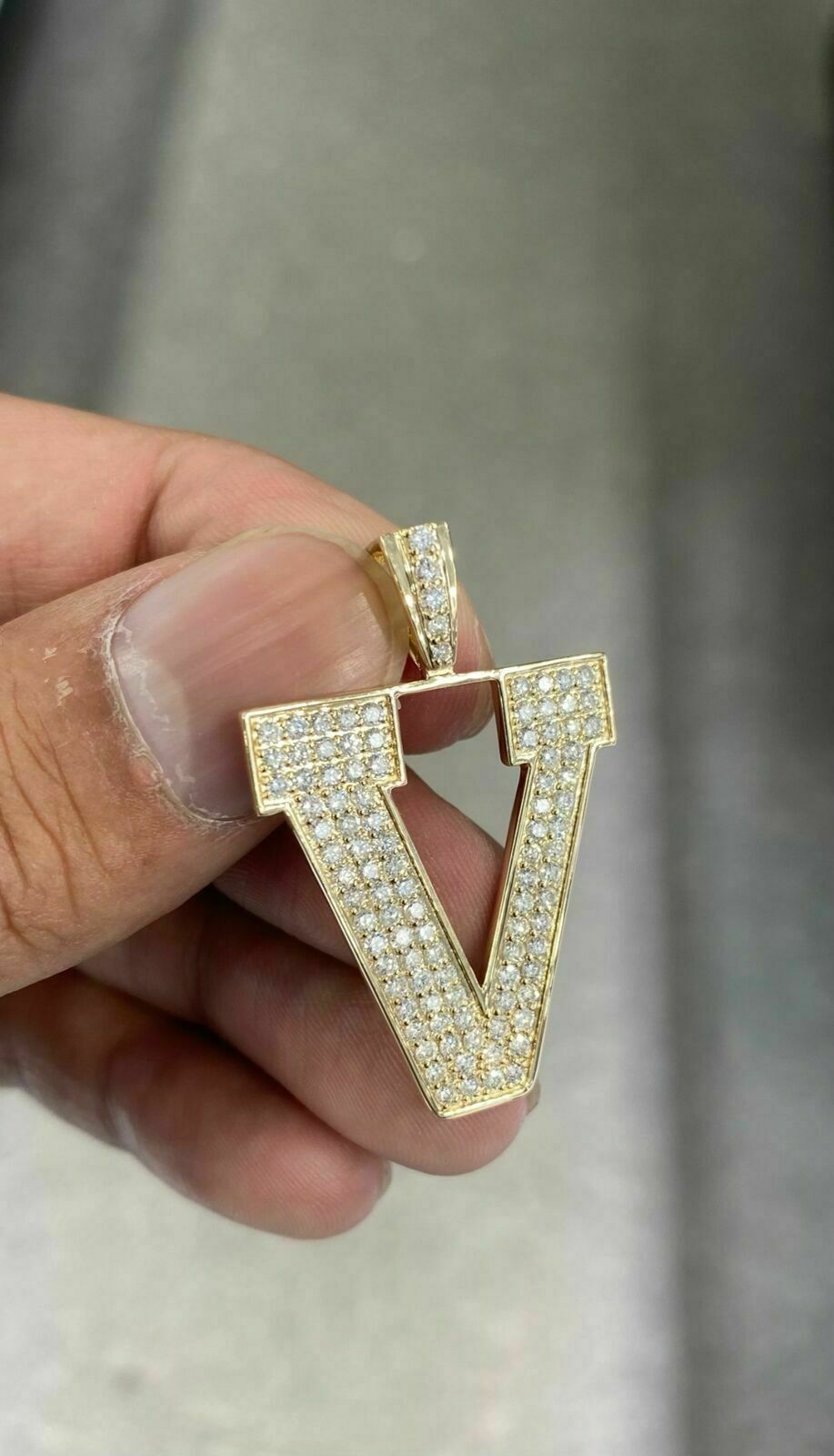 Oarra 14k Gold Plated Chevron Diamond Pendant Necklace - 1.1ct Simulated Diamond, Sterling Silver, Gift Ready