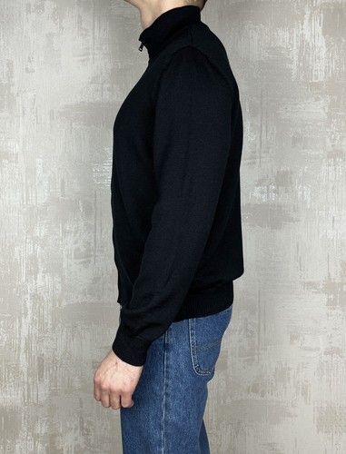 Hugo Boss Full Zip Wool Sweater Men's Size L-XL Black - Picture 9 of 17