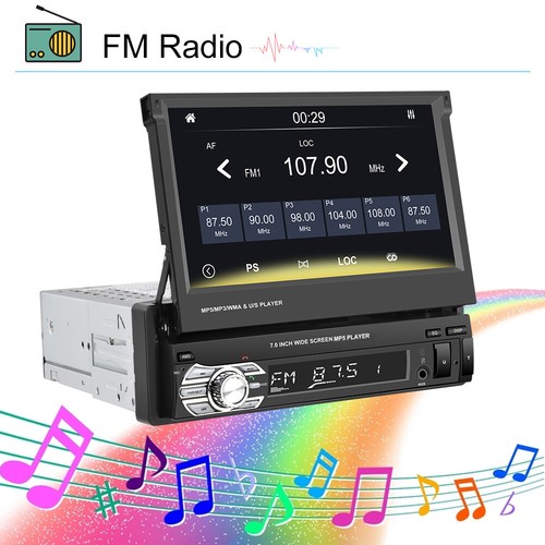 7" 1 DIN Car Radio Stereo Carplay Touch Screen Flip Out Player MP5 Bluetooth FM - Picture 4 of 23