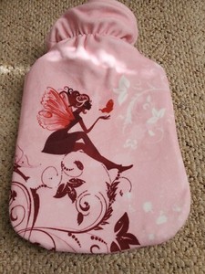 Silicone Hot Water Bottle with SOFT Fairy Cover.  NEW!
