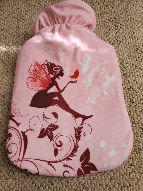Silicone Hot Water Bottle with SOFT Fairy Cover.  NEW!