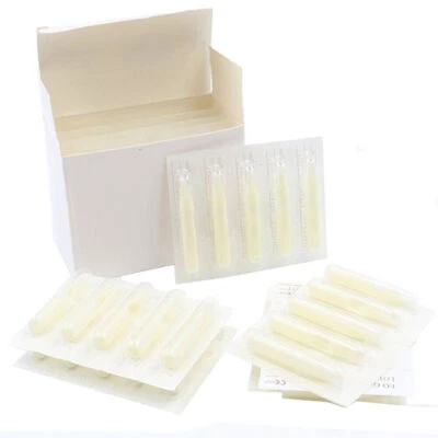 DEVILS NEEDLE 50 Tattoo Sterile Disposable Tips Nozzle Tubes Round Flat Diamond Mix FT7