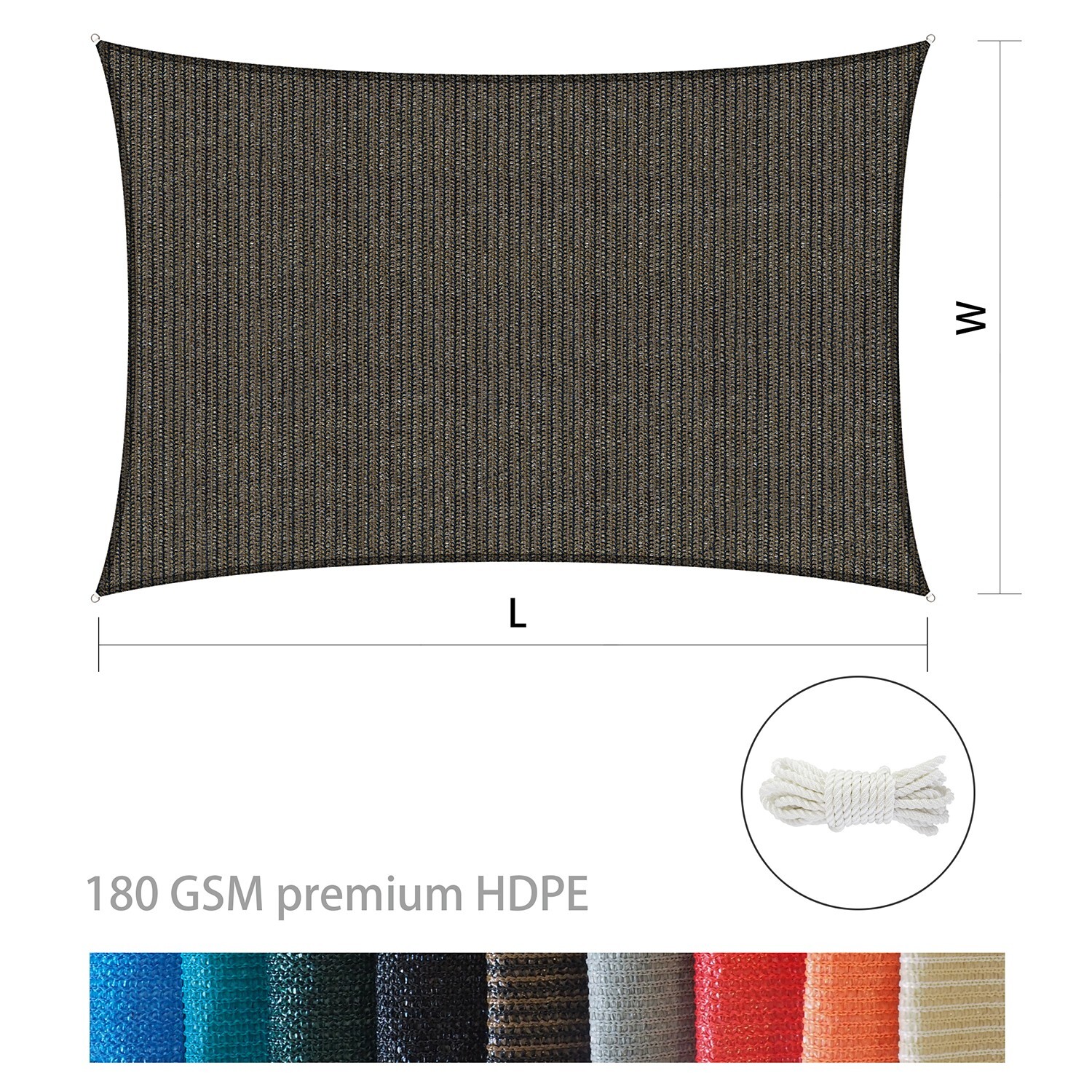 Houssity 21' Sun Shade Sail Canopy Awning Shade Cloth Pool Patio Pergola Porch