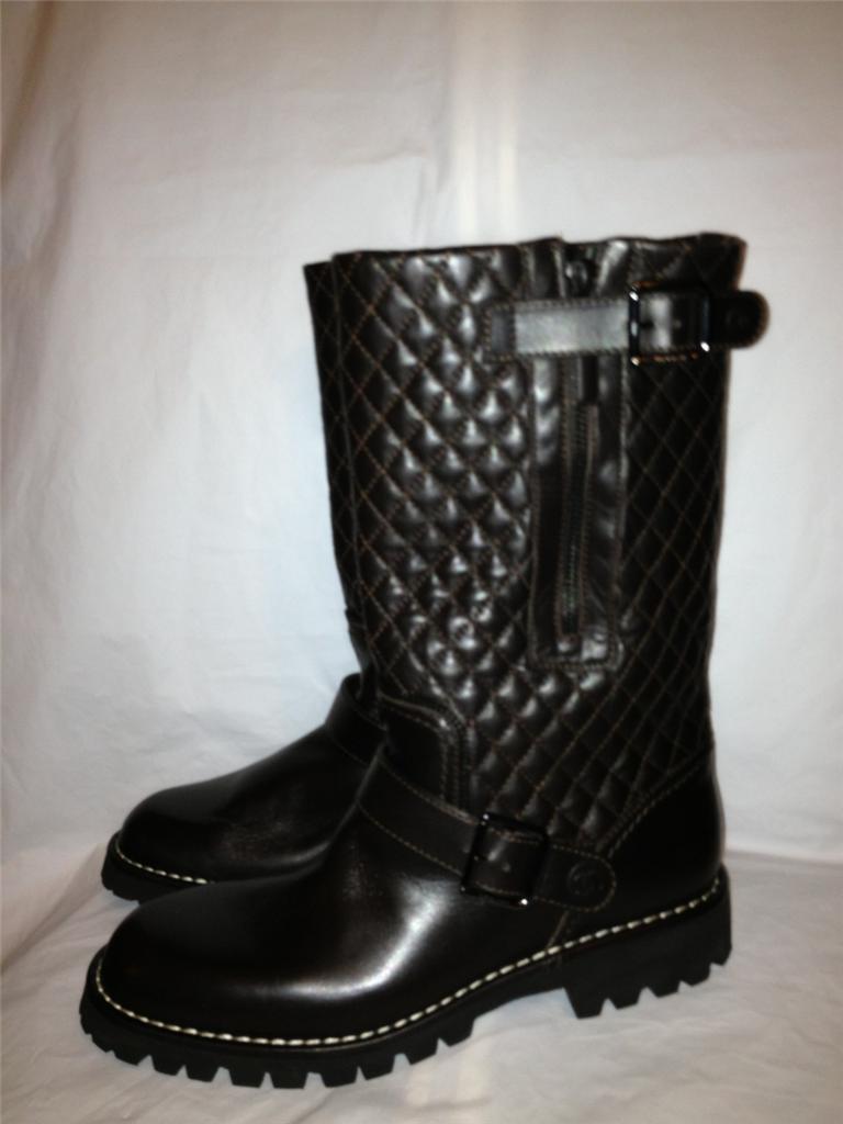 CHANEL 2013 Brown Quilted Leather Motorcycle Biker Zipper