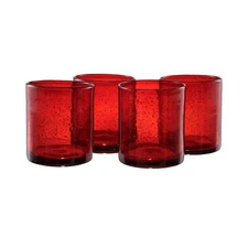 Artland Iris Double Old Fashioned Glass, 14 oz, Set of 4 - Ruby
