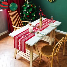 Time to Sparkle 1-10PCS 28x275cm Xmas Table Runner Reindeer Fabric Roll Festival