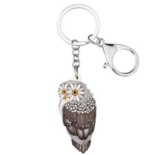 Acrylic Flower Eyes Owl Keychains Car Key Ring Chain Animals Jewelry Charm Gifts