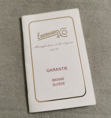 Eberhard & Co.  garantieheft für Ref. 20104 ODER signiert und gestempelt 1995