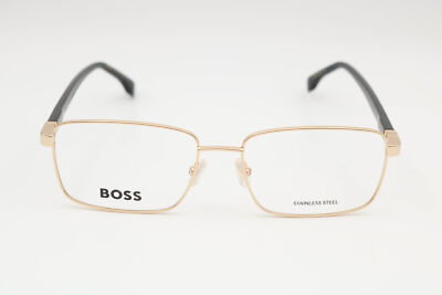 Boss 1495 Rhl Gold Black Rectangle Eyeglasses Frames 57-17-145
