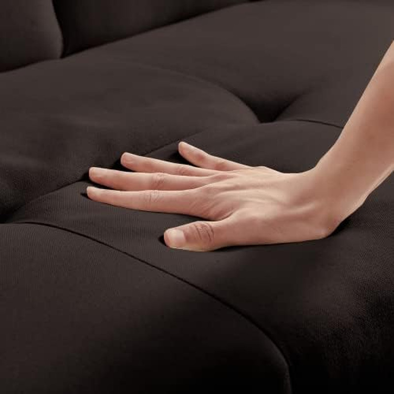 Convertible Folding Futon Sofa Bed, Fabric Linen Upholstered Modern Couch Lovese