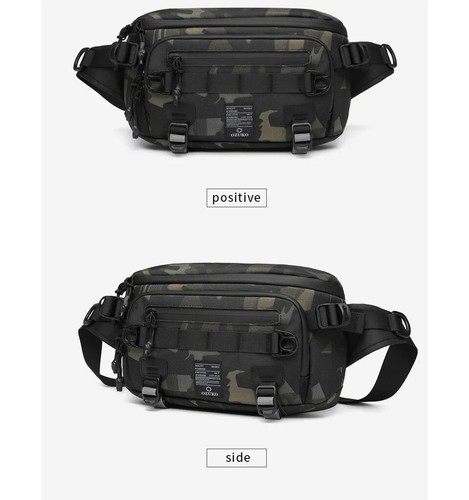 Fashion Waterproof Waist Bag Outdoor Sports Sling Chest Bags Tactical Fanny Pack - Imagen 20 de 22