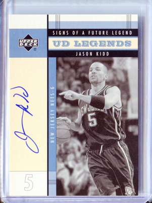 2003 Upper Deck Legends Jason Kidd Signs Future Legend On Card 