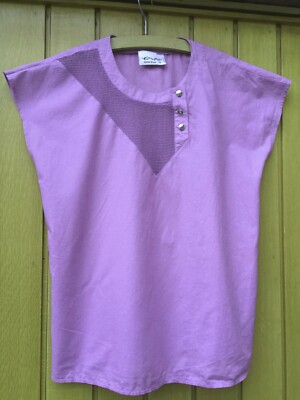 ''ERFO sportive'' Damenbluse Gr.36 ärmellos - hellviolett - asymmetrischer Schnitt