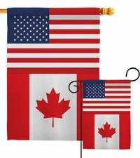 Canada US Friendship Garden Flag Regional Decorative Gift Yard House Banner
