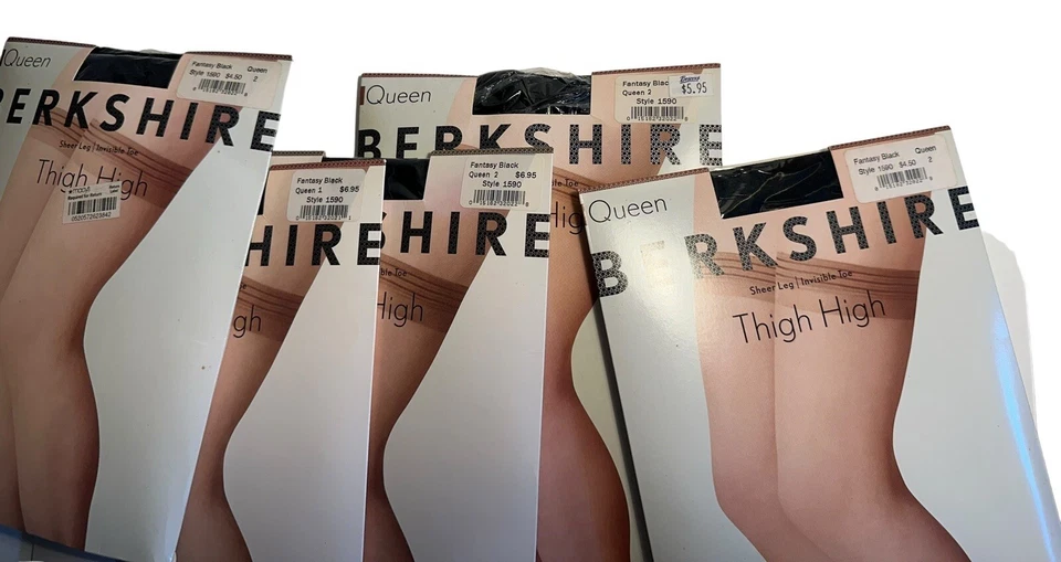 Lote De 5 Vintage Berkshire Muslo Alto Negro Reina 2 Estilo 1590 Año 2002 Foto 4 de 4