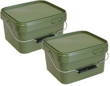 2 x 5L Bait Bucket Square for Boilies Pellets Groundbait Carp Fishing