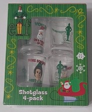 ELF the Movie Shot Glass 4 Pack Shot Glass BUDDY THE ELF ANGRY ELF SANTA