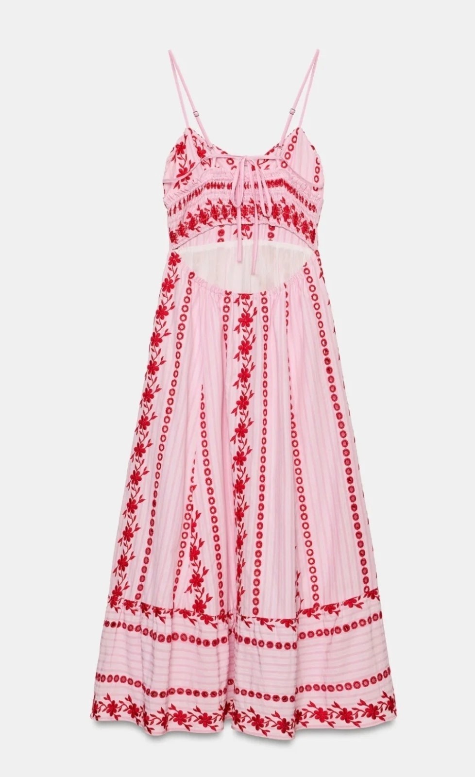 Zara Midi Dress with Cutwork Embroidery 2715/977 Size M Sold Out BNWT image 9
