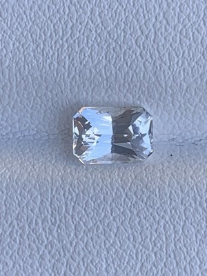 Natural White Sapphire 1.05 Cts Unheated Radiant Cut Loose Gemstone for Ring