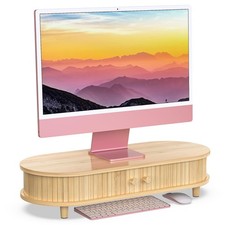 Monitor Stand with Storage, Curved Computer Laptop Stand Desk Shelf Organizer...