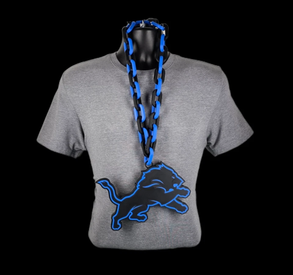 UNK Detroit Lions Black Alternate Fan Chain Pendant 5 Necklace Colors NFL Football 1