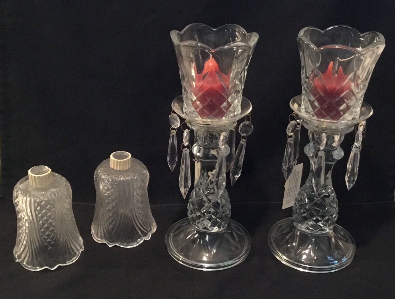 S With Pretty Hanging Crystals + Extra Votives