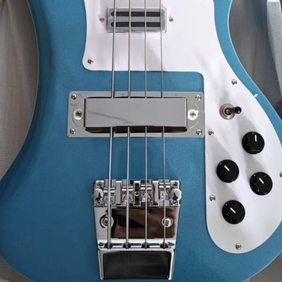 RIC 4003 Style 4Strings Blue Sparkle Electric Bass Guitar Mahogany Body ShipUS
