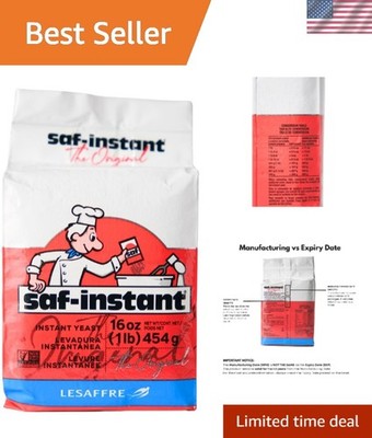 1 lb SAF Instant Yeast Red - Fast-Acting Yeast for Perfect Cake & Bread Baking