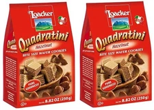 Quadratini Bite Size Wafer Cookies Hazelnut 2 Pack