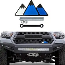 Tri-Color Grille Emblem, Snow Mountain Sticker, Triangle Badge Decal, Car Decora