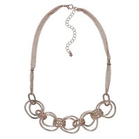 Steuer Modeschmuck Kette Collier Hals Metall Matt Glanz Rot Vergoldet Karabiner