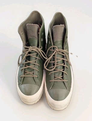 Converse Nike Lugged Winter Men's 14.5/ 15 Olive Leather Hi Sneakers Chuck READ
