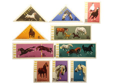 POLSKA Fi 1299-1308 ** 1963 Konie polskie