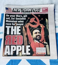 New York Post : The Red Apple - Zohran Mamdani Wins NYC Mayor Election 11/5/25 