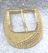 Gold Plated Textured Knurled Replacement Belt Buckle Rare Find Great Shape