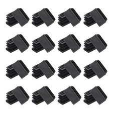 32Pcs 0.8" x 0.4" x 0.6" Rectangle Plastic Plug Tubing End Caps, Black