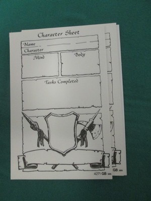 CHARAKTERBOGEN BLOCK - UNBENUTZT - VIEL - 1990 ORIGINAL MB SPIELE - HERO QUEST