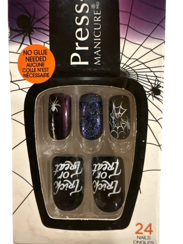 BROADWAY 63930 24 Press-On Nails Medium SQUARE Glossy "Trick or Treat" HALLOWEEN - Image 2 of 2