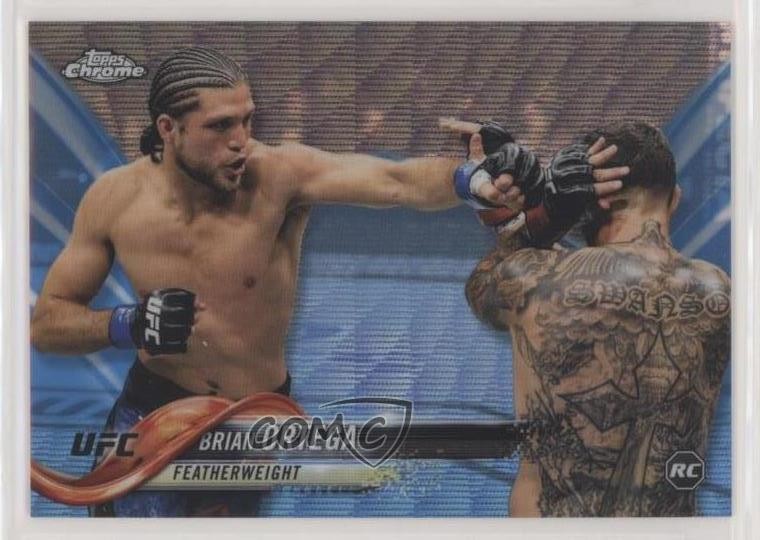 2018 Topps Chrome UFC Blue Wave Refractor 25/75 Brian Ortega #79 3b3